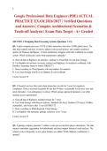 Google Professional Data Engineer &lpar;PDE&rpar; ACTUAL PRACTICE EXAM 2026&sol;2027 &vert; Verified Questions and Answers &vert; Complex Architectural Scenarios & Trade-off Analysis &vert; Exam Pass Target - A&plus; Graded