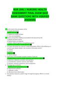 NUR 2092 &sol; NUR2092 HEALTH ASSESSMENT FINAL EXAM QUIZ BANK QUESTIONS WITH VERIFIED ANSWERS &vert; LATEST UPDATE
