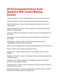 AP Environmental Science Exam Questions With Correct Marking Scheme