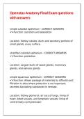 Openstax Anatomy Final Exam questions with answers