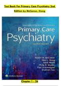 Test Bank For Primary Care Psychiatry 2nd  Edition by McCarron&comma; Xiong  