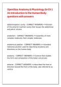 OpenStax Anatomy & Physiology 2e Ch 1 An Introduction to the Human Body questions with answers
