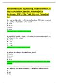 Fundamentals of Engineering &lpar;FE&rpar; Examination &mdash;  Texas Applicants &lpar;Verified Answers&rpar; Plus  Rationales 2025&sol;2026 Q&A &vert; Instant Download  Pdf 