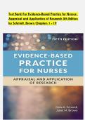 Test Bank For Evidence-Based Practice for Nurses&semi; Appraisal and Application of Research 5th Edition by Schmidt &comma;Brown Chapters 1 - 19