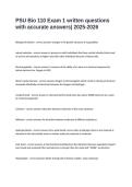 PSU Bio 110 Exam 1 written questions with accurate answers&vert; 2025-2026