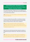 AHIP MEDICARE TRAINING 2021  Questions and Correct Answers&sol; Latest  Update &sol; Already Graded