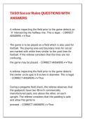 TASO Soccer Rules QUESTIONS WITH ANSWERS&period;