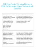 CCP Exam Practice Test with all Correct & 100&percnt; Verified Answers &vert;Latest Version &vert;Already Graded A&plus; 