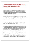 TASO Volleyball Rules Test PRACTICE QUESTIONS WITH ANSWERS