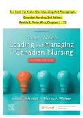 Test Bank For Yoder-Wise&rsquo;s Leading And Managing In Canadian Nursing&comma; 2nd Edition&comma;  Patricia S&period; Yoder-Wise&comma; Chapters 1 - 32