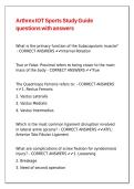 Arthrex IOT Sports Study Guide questions with answers&period;