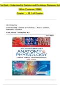 Test Bank - Understanding Anatomy and Physiology&comma; Thompson&comma; 3rd Edition &lpar;Thompson&comma; 2026&rpar;&comma; Chapter 1 - 25 &vert; All Chapters 