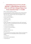 AGPCNP Board Exam ACTUAL EXAM 2026&sol;2027 &vert; Verified Questions and Answers &vert; ANCC & AANP Style &vert; Lifespan Primary Care Focus &vert; Exam Pass Target - A&plus; Graded
