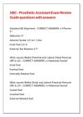 ABC - Prosthetic Assistant Exam Review Guide questions with answers