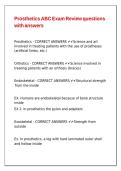 Prosthetics ABC Exam Review questions with answers