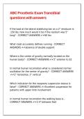 ABC Prosthetic Exam Transtibial questions with answers