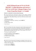 AGPCNP Board Exam ACTUAL EXAM 2026&sol;2027 &vert; Verified Questions and Answers &vert; ANCC & AANP Style &vert; Lifespan Primary Care Focus &vert; Exam Pass Target - A&plus; Graded