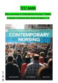 Test Bank for Ethics and Issues in Contemporary Nursing 3rd Canadian Edition by Margaret A&period; Burkhardt&comma; Nancy Walton&comma; Alvita Nathaniel Complete Fully Covered Latest Newest Version
