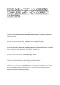 PSYC 2490 &ndash; TEST 1 QUESTIONS COMPLETE WITH 100&percnt; CORRECT ANSWERS
