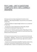 PSYC 2490 - UNIT 6 QUESTIONS COMPLETE WITH 100&percnt; CORRECT ANSWERS