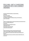 PSYC 2490 - UNIT 4-7 QUESTIONS COMPLETE WITH 100&percnt; CORRECT ANSWERS