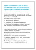 FEMA Final Exam ICS 100 IS-100&period;C Introduction to the Incident Command System QUESTIONS WITH ANSWERS