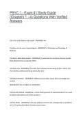 PSYC 1 - Exam &num;1 Study Guide &lpar;Chapters 1 - 4&rpar; Questions With Verified Answers