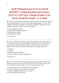 AGPCNP Board Exam ACTUAL EXAM 2026&sol;2027 &vert; Verified Questions and Answers &vert; ANCC & AANP Style &vert; Lifespan Primary Care Focus &vert; Exam Pass Target - A&plus; Graded