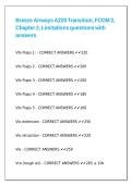 Breeze Airways A220 Transition&comma; FCOM 2&comma; Chapter 2&comma; Limitations questions with answers