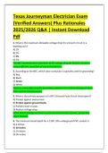 Texas Journeyman Electrician Exam  &lpar;Verified Answers&rpar; Plus Rationales  2025&sol;2026 Q&A &vert; Instant Download  Pdf 