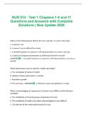NUR 514 - Test 1 Chapters 1-6 and 11 Questions and Answers with Complete Solutions &vert; New Update 2026