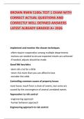 BROWN RMIN 5100s TEST 1 EXAM WITH CORRECT ACTUAL QUESTIONS AND CORRECTLY WELL DEFINED ANSWERS LATEST ALREADY GRADED A&plus; 2026