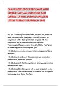 CASLI KNOWLEDGE PREP EXAM WITH CORRECT ACTUAL QUESTIONS AND CORRECTLY WELL DEFINED ANSWERS LATEST ALREADY GRADED A&plus; 2026