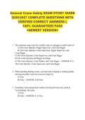 General Crane Safety EXAM STUDY GUIDE  2026&sol;2027 COMPLETE QUESTIONS WITH  VERIFIED CORRECT ANSWERS &vert;&vert;  100&percnt; GUARANTEED PASS  <NEWEST VERSION> 