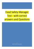 Food Safety Manager Test - with correct answers and Questions