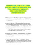 TAX PREPARER EXAM STUDY GUIDE  2026&sol;2027 COMPLETE QUESTIONS WITH  VERIFIED CORRECT ANSWERS &vert;&vert;  100&percnt; GUARANTEED PASS  <NEWEST VERSION> 