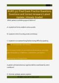 NURS 317 Final Exam Practice Questions  Questions and Correct Answers&sol; Latest  Update &sol; Already Graded 
