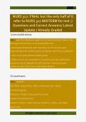 NURS 317&colon; FINAL but like only half of it  refer to NURS 317 MIDTERM for rest &colon;&rpar;  Questions and Correct Answers&sol; Latest  Update &sol; Already Graded