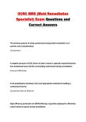 IICRC MRS &lpar;Mold Remediation Specialist&rpar; Exam Questions and Correct Answers