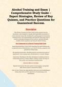 Alcohol Training and Exam &vert; Comprehensive Study Guide &ndash; Expert Strategies&comma; Review of Key Quizzes&comma; and Practice Questions for Guaranteed Success&period;  