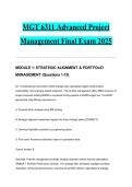 MGT 6311 Advanced Project Management Final Exam 2025