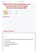 NUR 514 Test 4 Actual Questions and Correct Answers with Complete Solutions &vert; New Update 2026