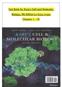 Test Bank for Karp&rsquo;s Cell and Molecular Biology&comma; 9th Edition by Karp&comma; Iwasa  Chapters 1 - 18