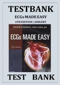 Test bank for ECGs Made Easy 6th Edition by Barbara J Aehlert All Chapters &vert;&vert;Complete A&plus; Guide