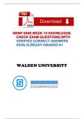NRNP 6568 Complete Bundle&colon; Weeks 1&ndash;10 &plus; 2Comprehensive Final Exams &vert;&vert; Graded A&plus; Verified Answers &ndash; Walden University