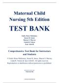 Test Bank - Maternal-Child Nursing&comma; 5th Edition &ndash; McKinney&comma; James&comma; Murray&comma; Nelson&comma; Ashwill &ndash; ISBN 9780323401708 &lpar;Chapters 1&ndash;55&rpar;