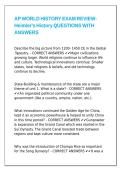 AP WORLD HISTORY EXAM REVIEW-Heimler-s History QUESTIONS WITH ANSWERS