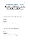 Florida Fire Officer 1 Exam&vert; Questions and Correct Answers Already Graded A&plus;&vert; Latest