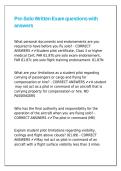 Pre-Solo Written Exam questions with answers
