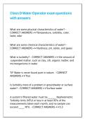 Class D Water Operator exam questions with answers